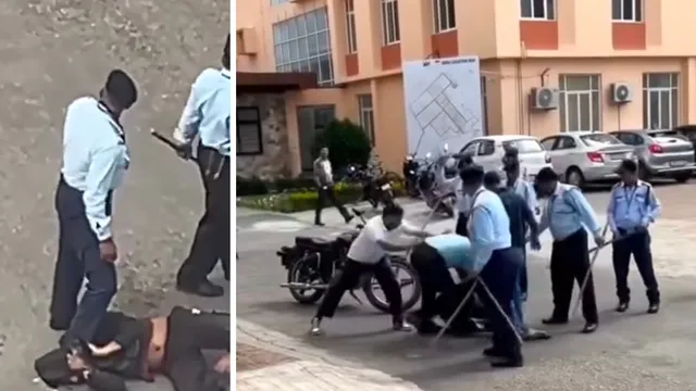 देहरादून के जौलीग्रांट क्षेत्र में सुरक्षा कर्मियों द्वारा युवक की पिटाई का वायरल वीडियो
