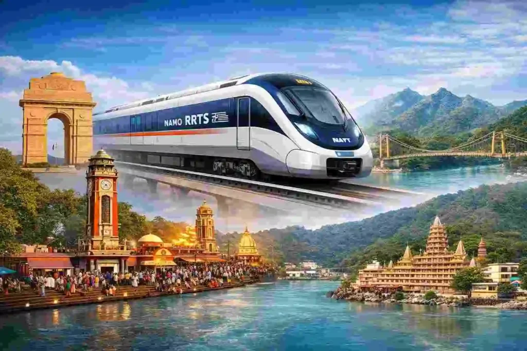 दिल्ली से हरिद्वार ऋषिकेश तक नमो भारत RRTS ट्रेन कॉरिडोर का दृश्य